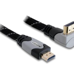 Delock High Speed HDMI-kabel med Ethernet 4K, vinklad, 1 m
