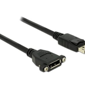 DeLOCK DisplayPort hane till hona panelmonterad kabel 1m