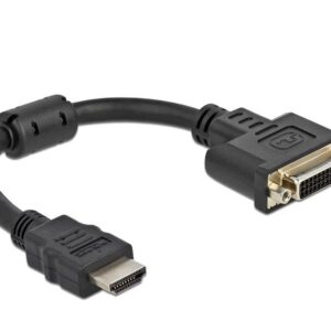 Delock HDMI hane till DVI 24+5 hona adapter 4K - 20 cm
