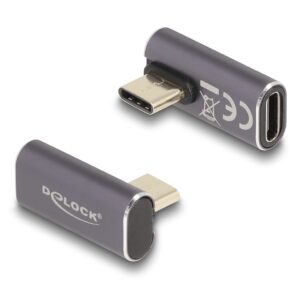 DeLOCK USB-C Vinklad Adapter Hane/Hona - Grå