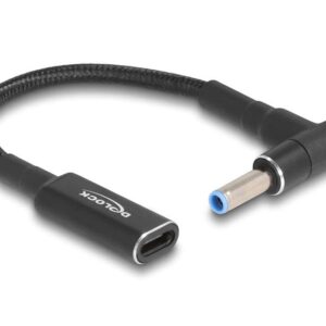 Delock Adapterkabel för laddning av laptop USB-C hona till HP 4,5 x 3 mm, 15 cm