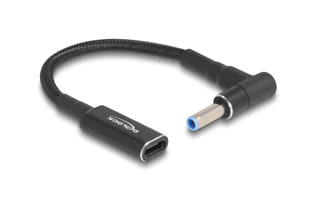Delock Adapterkabel för laddning av laptop USB-C hona till HP 4,5 x 3 mm, 15 cm