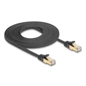 Delock Cat 6A U/FTP Nätverkskabel 5 m Flat - Svart
