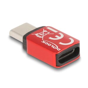 DeLOCK USB-C Dataöverföringsblockering 240W - Röd