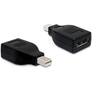 Delock Adapter mini DisplayPort hane till DisplayPort hona - Svart