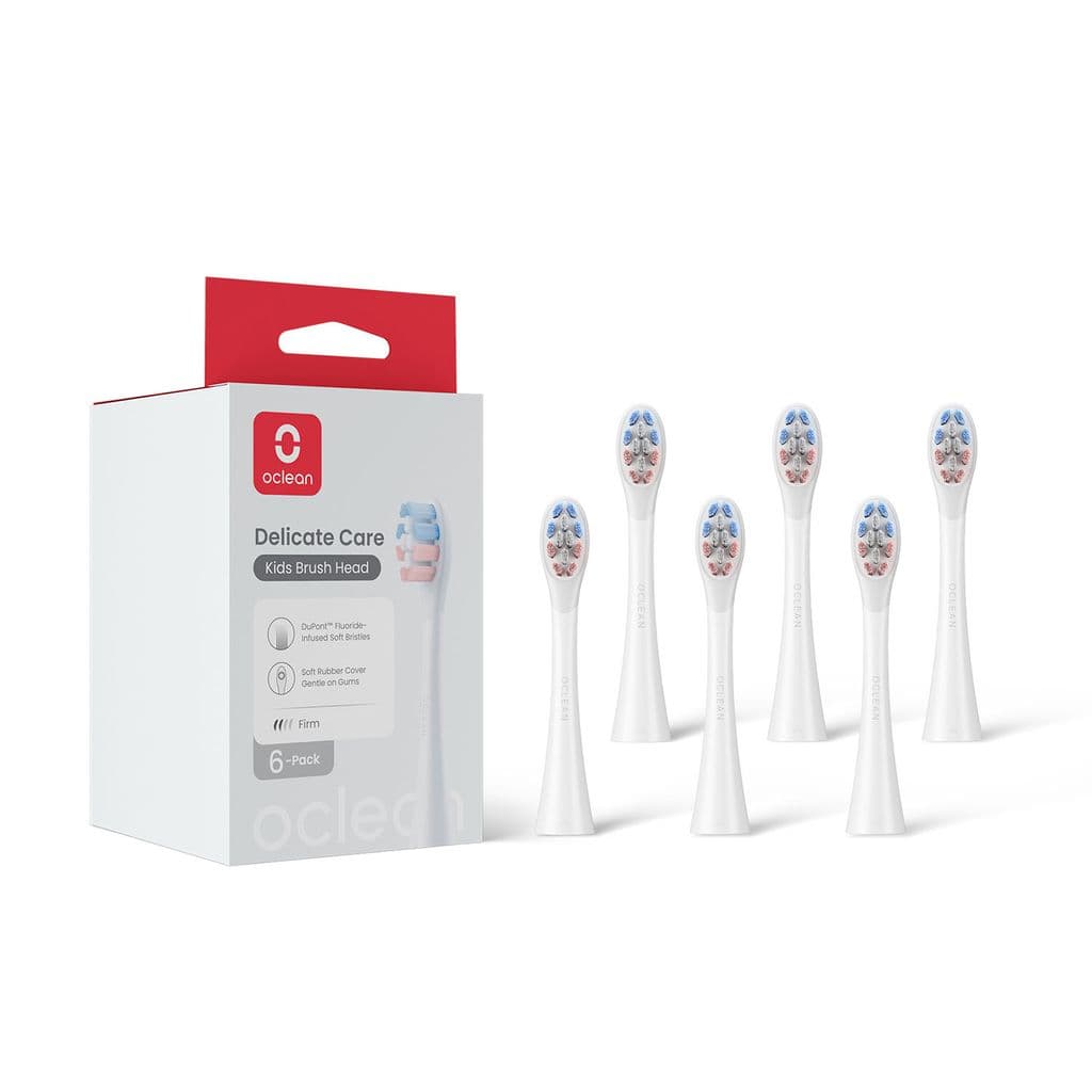 Oclean kids borsthuvud, 6-pack – vit