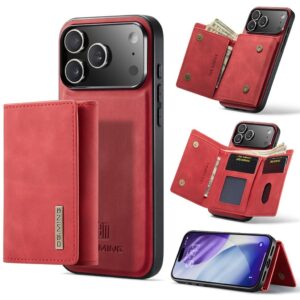 DG.MING M1 iPhone 18 Pro Max/17 Pro Max Skal med avtagbar plånbok - Röd