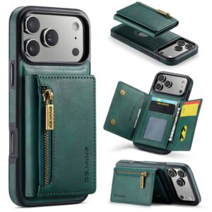 DG.MING M5 Skal med avtagbar magnetisk plånbok till iPhone 18 Pro Max/17 Pro Max - Grön