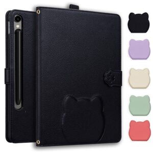 Samsung Galaxy Tab S11 Ultra Plånboksfodral med 3D-kattmönster - Svart