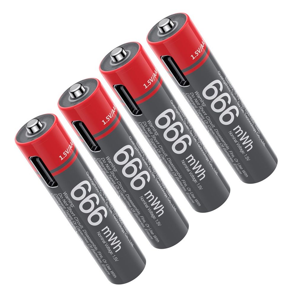 Yesido YP98 AAA Laddningsbara Batterier 4-pack - USB-C, 666mWh