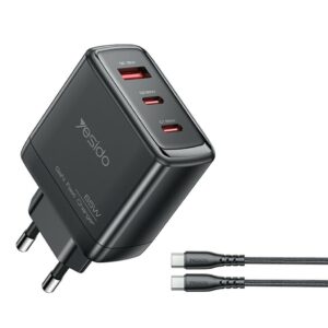 Yesido YC144C 65W GaN snabbladdare med USB-C-kabel 1,2m