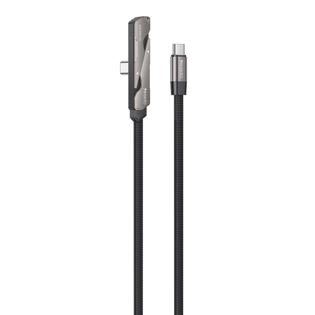Yesido CA207 USB-C till USB-C laddkabel med ställ - Svart