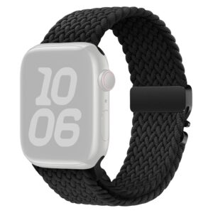 Apple Watch 49/46/45/44/42mm Flätat Nylonarmband - Svart