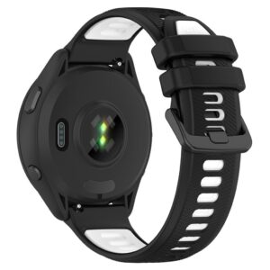Samsung Galaxy Watch/Garmin Armband Silikon - Svart/Vit