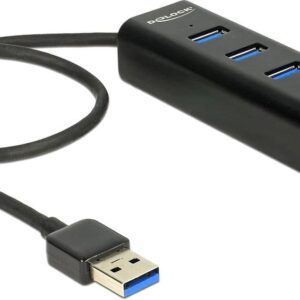 Delock USB-A-hubb 3x USB-A-portar + 1x RJ45-port Gigabit LAN 10/100/1000 Mbps