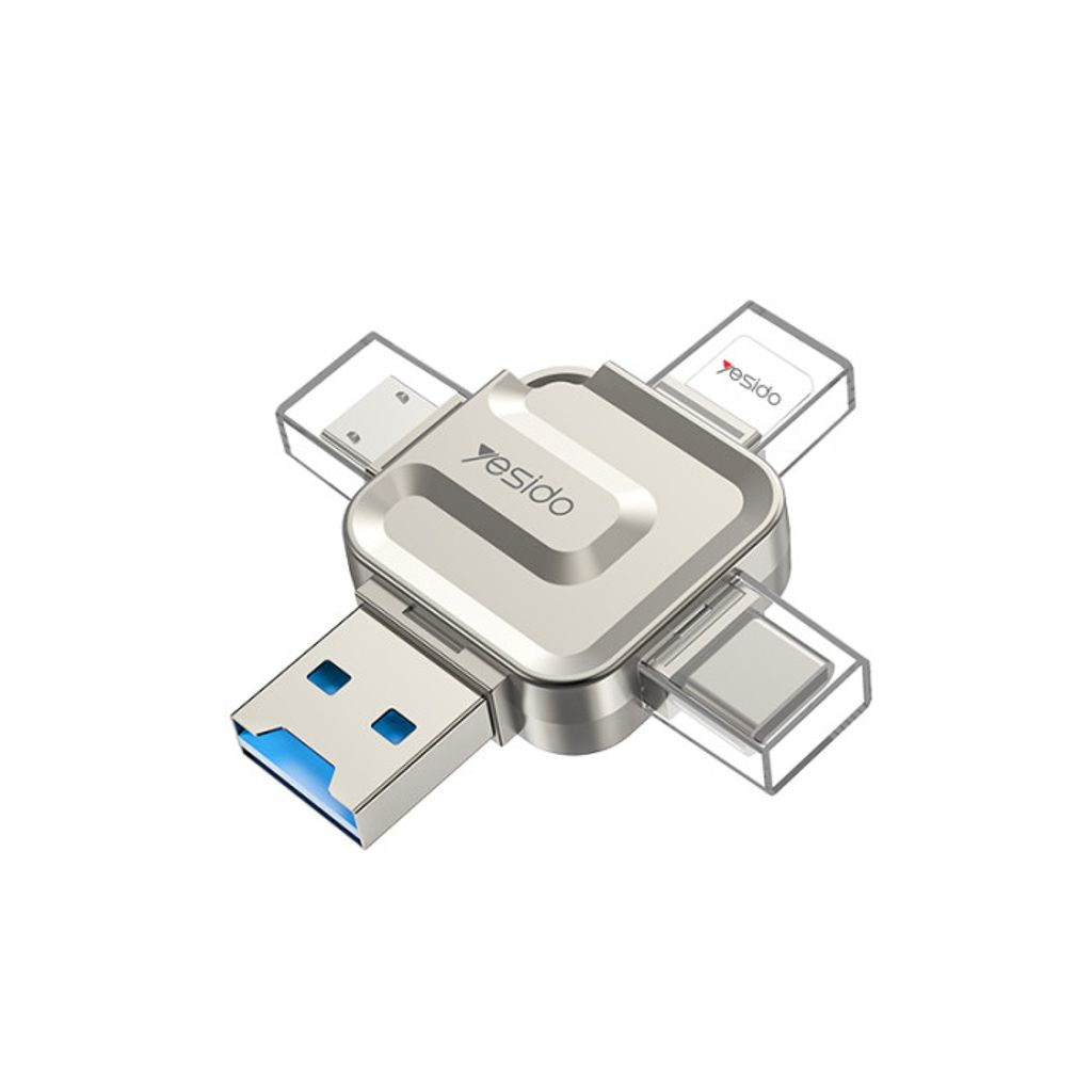 Yesido 4-i-1 USB minneskortläsare OTG-adapter