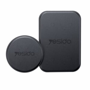 Yesido C207 Magnetisk metallplatta med läderstruktur 2-pack - Svart