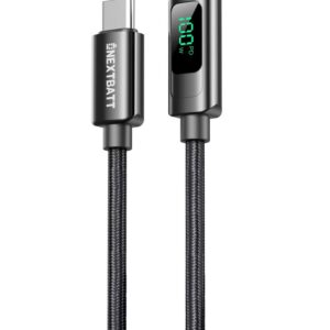 NEXTBATT USB-C till USB-C-kabel 100W, 5A, 1m - Svart