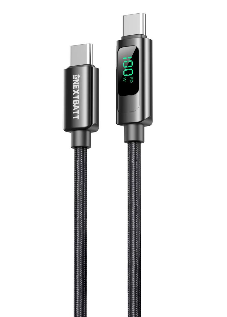 NEXTBATT USB-C till USB-C-kabel 100W, 5A, 1m - Svart