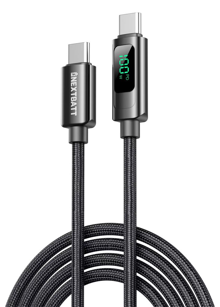NEXTBATT USB-C till USB-C-kabel 100W, 5A, 2m - Svart