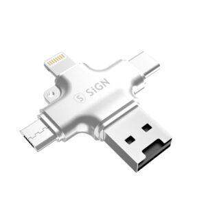 SiGN Micro SD-kortläsare till mobil med USB-C/USB-A/Micro USB/Lightning