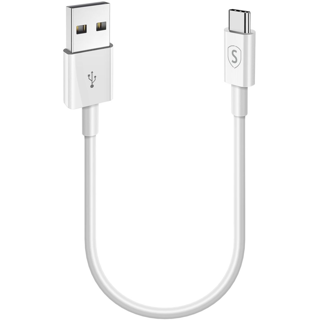 SiGN USB-C Kabel för Snabbladdning 2.4A, 0,25m - Vit