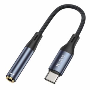 Yesido USB-C till 3,5 mm AUX Adapter - Svart