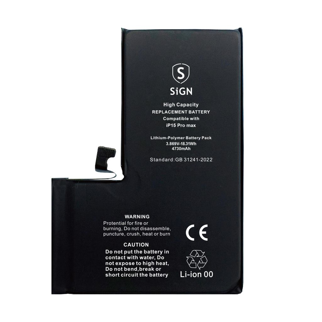 SiGN Batteri till iPhone 15 Pro Max - 4730mAh