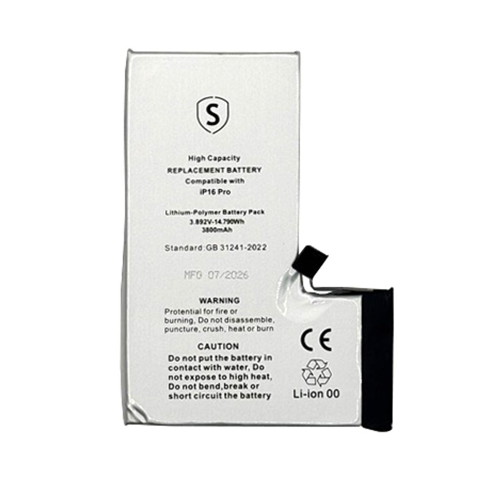 iPhone 16 Pro Högkapacitetsbatteri 3800mAh