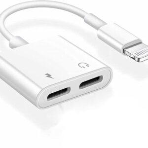 SiGN Lightning till 2x Lightning Adapter, 5V, 2A, 10cm - Ladda och Lyssna - Vit