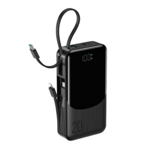 Joyroom JR-PC2 Powerbank 20000mAh 22.5W med inbyggda kablar - Svart