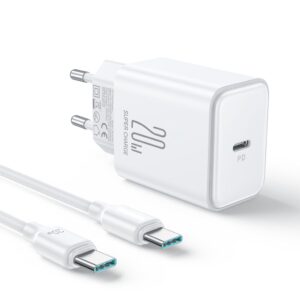 NEXTBATT 20W snabbladdare PD + 60W USB-C-kabel, 1m - Vit