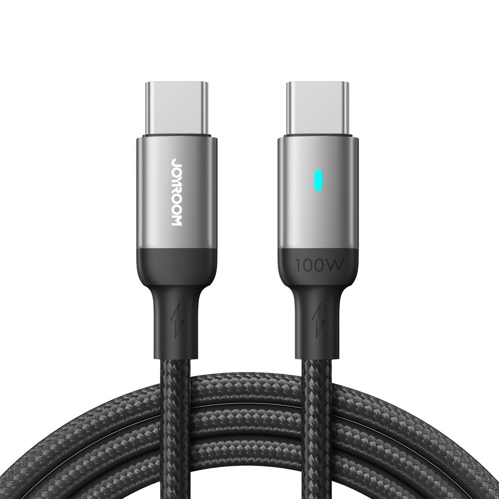 Joyroom USB-C till USB-C-kabel Snabbladdning 100W, 1,2m - Svart