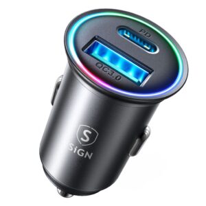SiGN Mini Metal billaddare 60W USB-C och USB-A