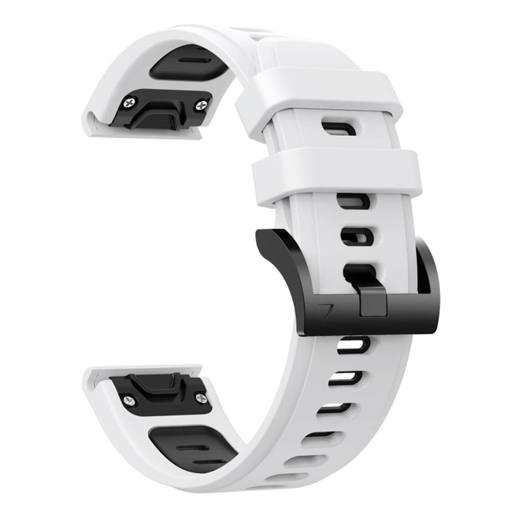 Garmin Fenix 7X Solar Kockarmband i silikon tvåfärgat - Svart / Vit
