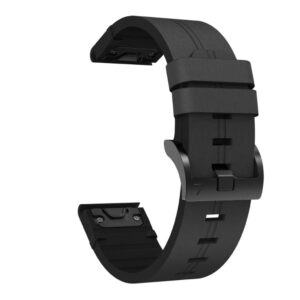 Garmin Fenix 7X Solar Kockarmband i läder med stålspänne - Svart