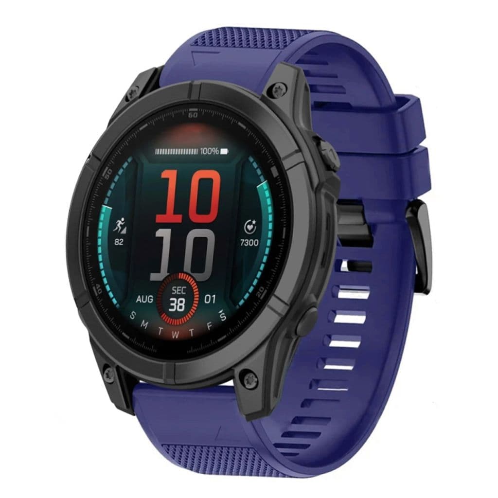 Garmin Fenix E 47mm Kockarmband i silikon med snabbfäste - Blå