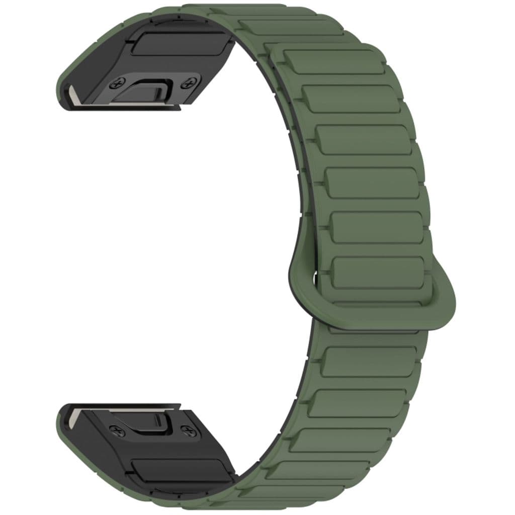 Garmin Fenix 8 43mm Kockarmband i silikon tvåfärgat - Svart / Grön