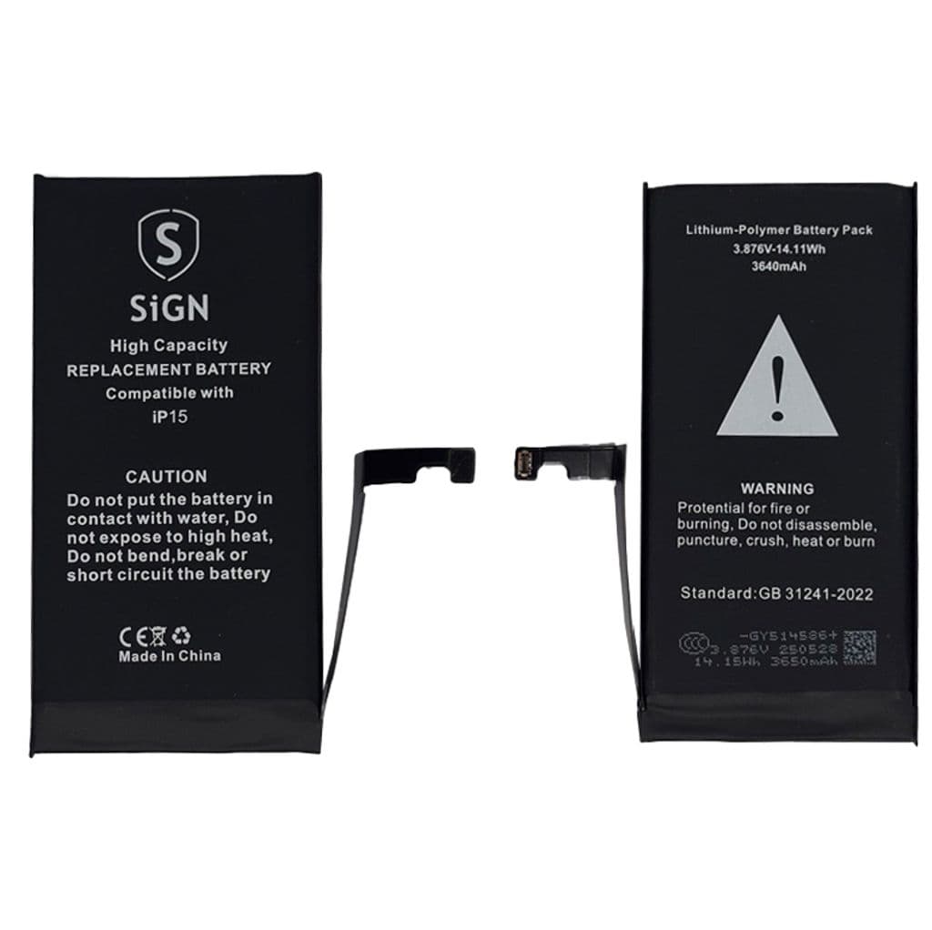 iPhone 15 Batteri hög kapacitet - 3640mAh