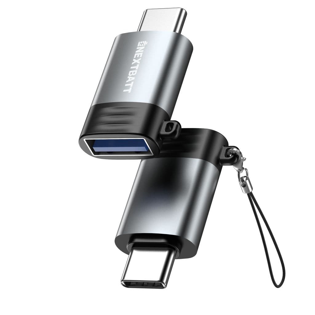 NEXTBATT USB-A hona till USB-C-adapter - Svart/Grå