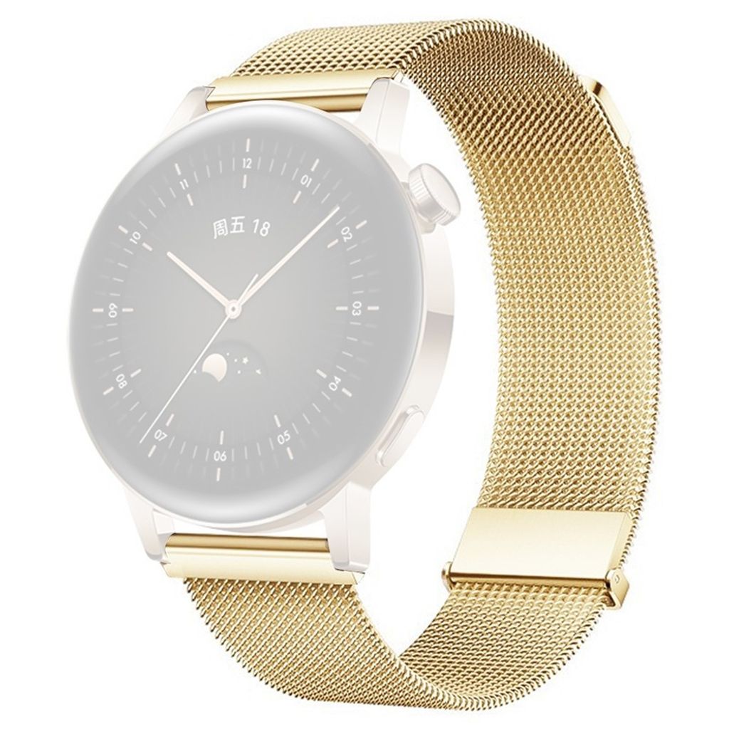 Huawei Watch GT/Samsung Galaxy Watch3 Milanesiskt armband - Guld