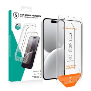 SiGN Skärmskydd iPhone 16 Plus – EZ Apply med dammfri applikator