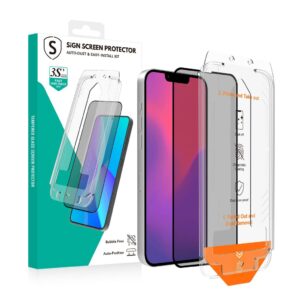 SiGN Privacy Skärmskydd i härdat glas till iPhone 14/13/13 Pro/16e/17e med EZ Apply-applikator