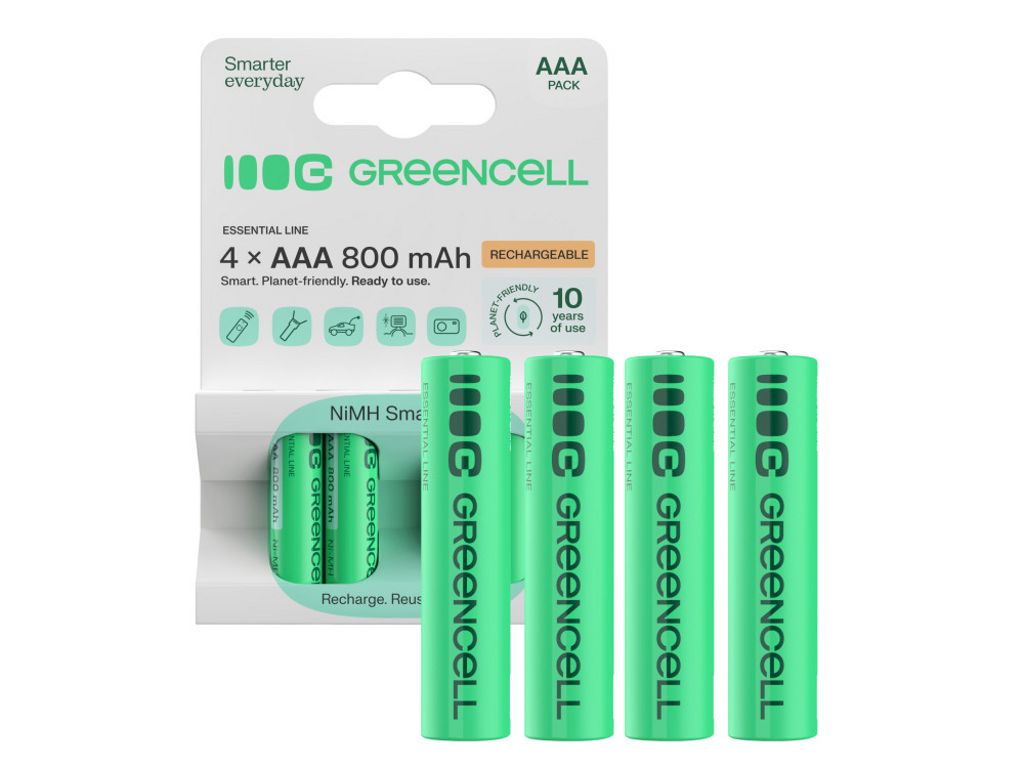 Green Cell Laddningsbara AAA-batterier 800mAh 1,2V 4-pack