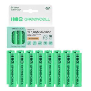 Green Cell 16x AAA HR03 950mAh Uppladdningsbara Batterier