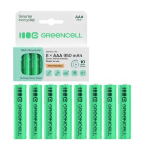 Green Cell AAA Batteri HR03 950mAh 8-pack - Uppladdningsbar