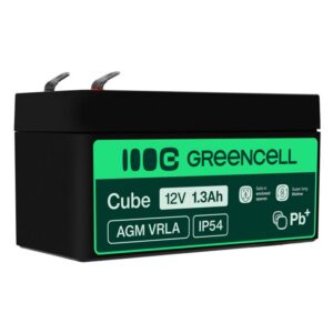 Green Cell AGM VRLA 12V 1.3Ah Underhållsfritt batteri till larm och leksaker