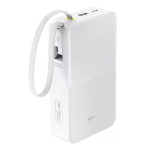 Baseus EnerFill Bipow2 Pro Powerbank 30000mAh QC+PD med USB-C-kabel - Vit