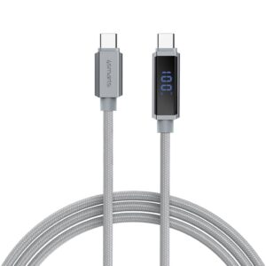 4Smarts DigitCord USB-C Kabel 100W med Display, 1,5m - Grå