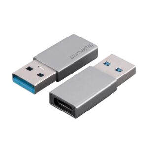 4Smarts passiv USB-A 3.0 till USB-C adapter, 2-pack - Grå